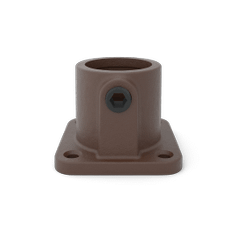 Buiskoppeling Vierkante voetplaat met doorloop - vintage bruin-B / 26,9 mm